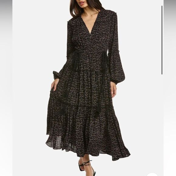 A.L.C Joana Tiered Side-Tie Maxi Dress - Picture 3 of 8